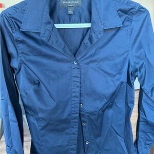 Banana Republic Women’s Navy Blue Button-Up Dress Shirt - Tailored Fit via